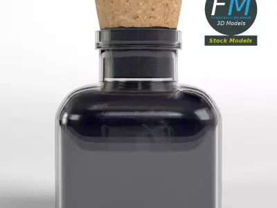 Vintage ink bottle 3D model