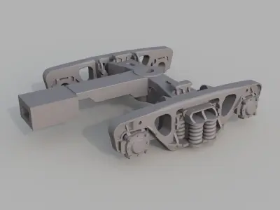 HO scale model of a train bogie for resin printing Free 3D print model