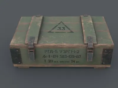 WW2 Soviet hand grenade crate - military box Low-poly 3D model
