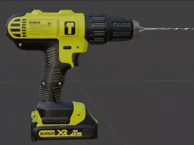 High-Quality Cordless Power Drill 3D Model Free low-poly 3D model