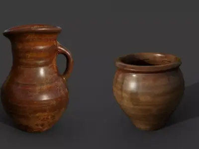 Jug  Pot 19th century Low-poly 3D model