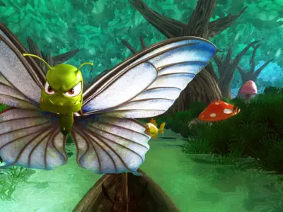 3DRT - Toon Butterfly  Low-poly 3D model
