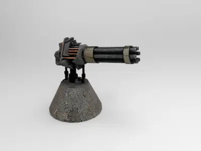 Advanced  Turrets Low-poly 3D model