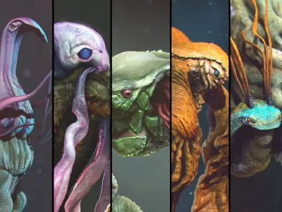 Volume 1 Sea Creatures  - Highpoly 3D model