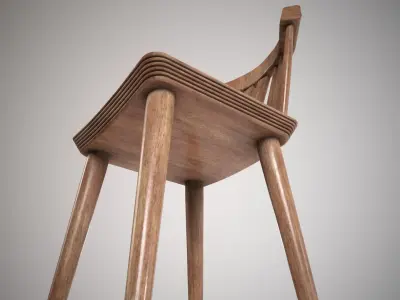 Scandinavian style chair Free low-poly 3D model