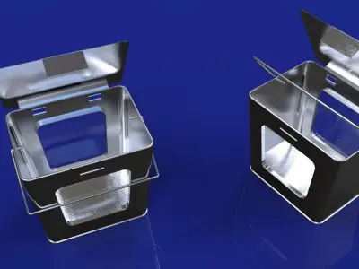 Mini metal pail box Free 3D model