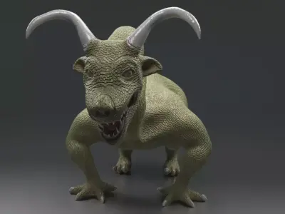 green monster Low-poly 3D model