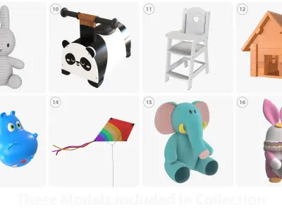 Toddler playroom items 3D model