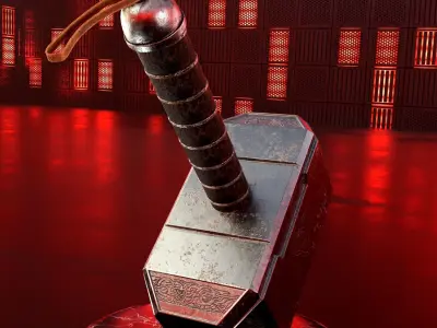 Worn Thor Mjolnir Hammer 3D model