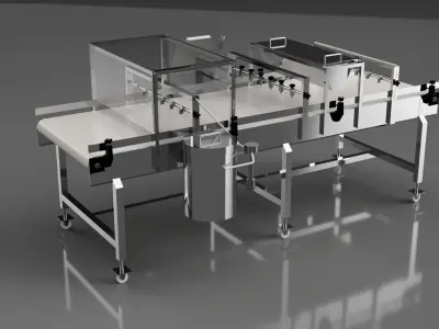 Industrial Conveyor Belt 3D model
