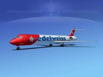 McDonnell Douglas MD80 Edelweiss 3D model