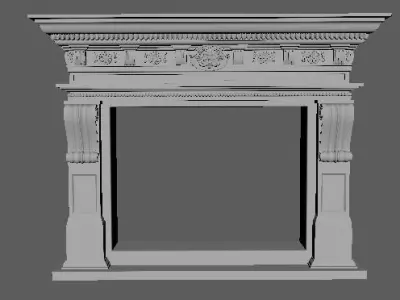 fireplace gold 3D model