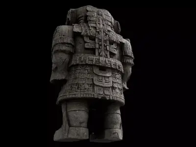 Aztec Huitzilopochtli Statue 3D model