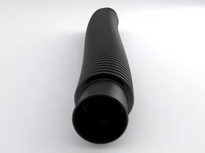 Hog Oval Corrugated Hose 01 Black 3D model