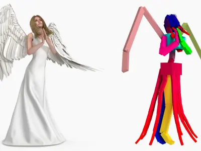 Blue Eyed Female Blonde Angel Rigged 