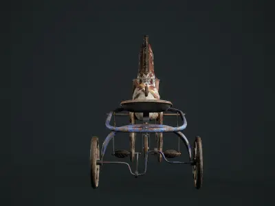 Vintage Soviet Horse Tricycle  Low-poly 3D model