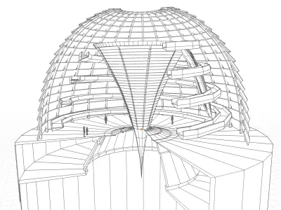 Reichstag Dome with Interior 3D model