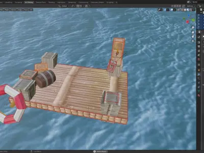 Pier on the ocean 3D model