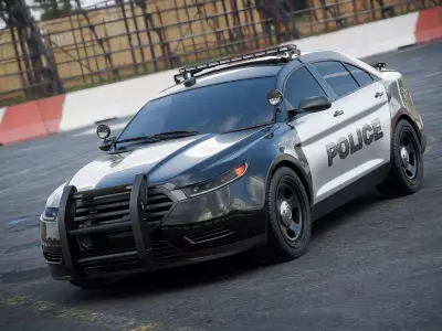 American Sedan Police Car 2 3D model