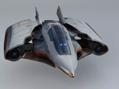Damaged Hyper Jet Fighter 3D model