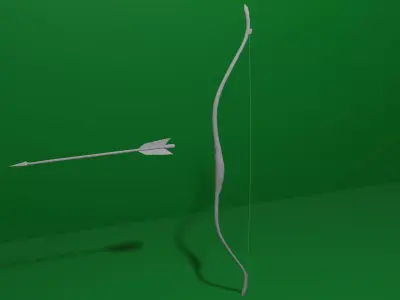 Bow and Arrow Low-poly 3D model get