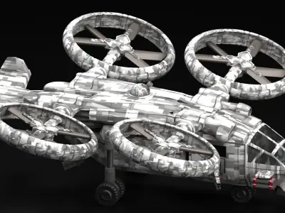 inspired by avatar this 4-propeller helicopter 3D print model