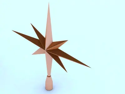 Christmas Star and Tree Topper 3D model