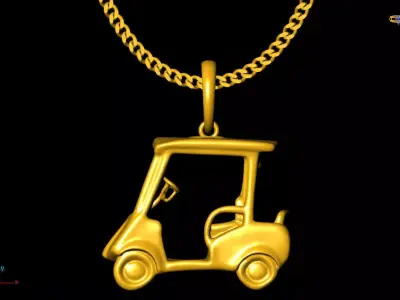Golf car pendant charms - one inch pendant 3D print model purchase