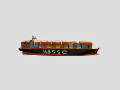 3D Container Ship Cargo 3D model