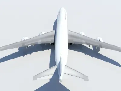 Boeing 747-8i airliner blank Low-poly 3D model