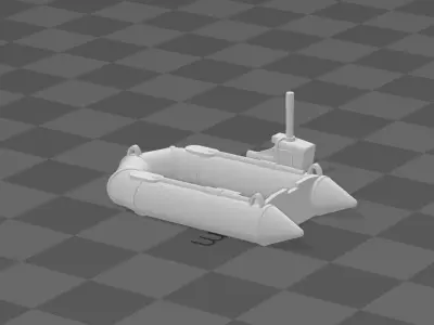 zodiac rubber boat scale h0 1-87 3D print model