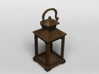 Vintage Brass Lantern 3D Model 3D model