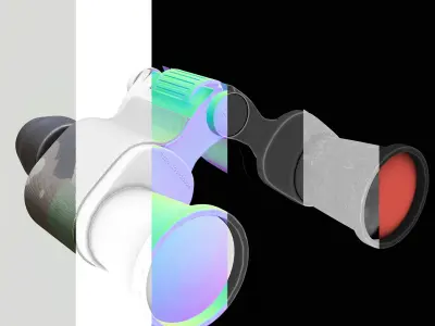 Binoculars Low-poly 3D model 2