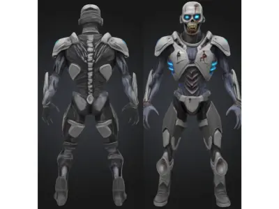 Stylized Sci Fi Undead Soldier Low-poly 3D model