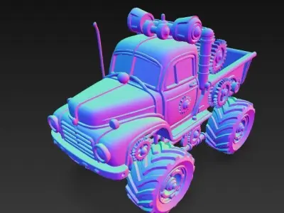 Classic Mechanical Pickup Truck 3D print model purchase