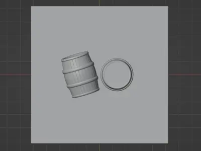 Special Wooden Barrel Low-poly 3D model