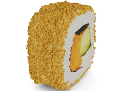 Sushi Salmon cucumber tempura cream 3D model