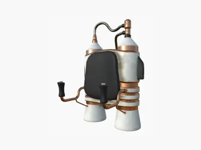 Jetpack E01 White Copper - SciFi Character Design Low-poly 3D model