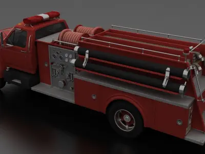 F-Series F-800 FireTruck Unmarked 1985 Low-poly 3D model