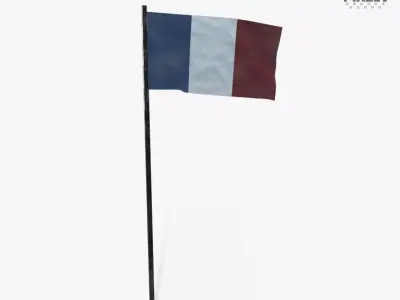 Flag 01 Low-poly 3D model