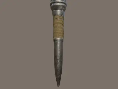 Medieval Torch Low-poly 3D model