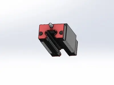 Flat Linear Bearing and Rail 20mm 3D model