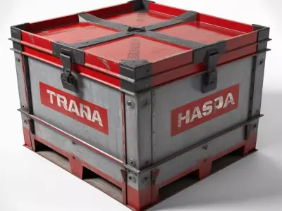 Game Ready Industrial Metal Crate 3D model