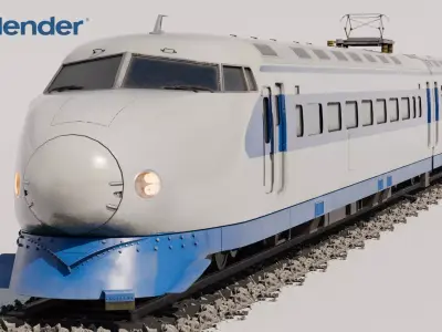 Shinkansen 0 Series  Low-poly 3D model
