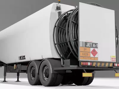 Airport Fueltruck Trailer Low-poly 3D model