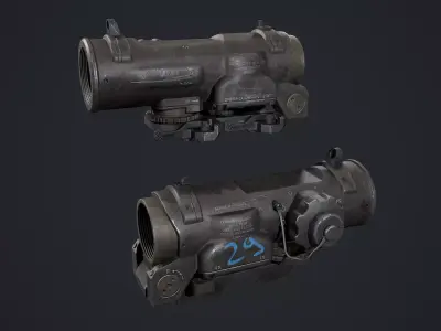 ELCAN SPECTER  Low-poly 3D model