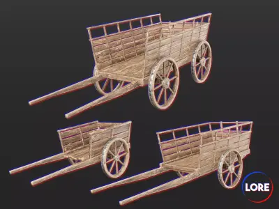 Medieval Collection Transport Carts 3D Model Pack