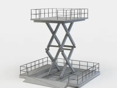 Hoist scissor lift - scissor lift Low-poly 3D model