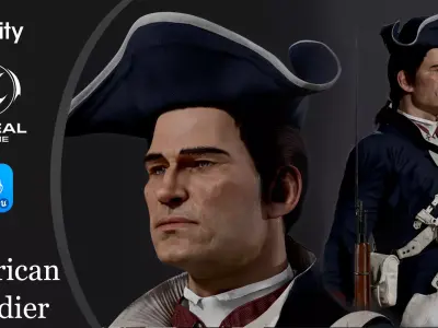 American soldier Low-poly 3D model purchase