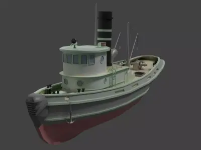  steam boat  Low-poly 3D model